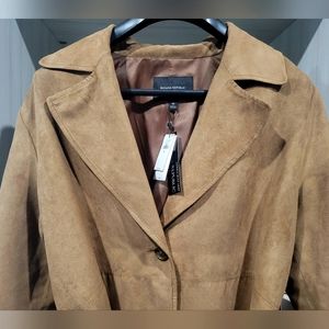 NWT Banana Republic Brown Suede Duster Jacket Size Medium
